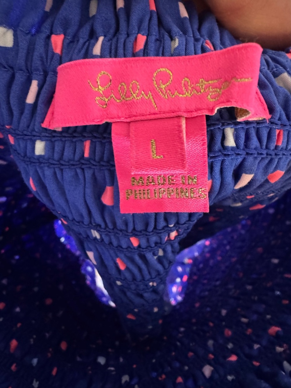EUC Lilly Pulitzer Rivera Smocked Top - perfect for the 4th - Picture 4 of 4